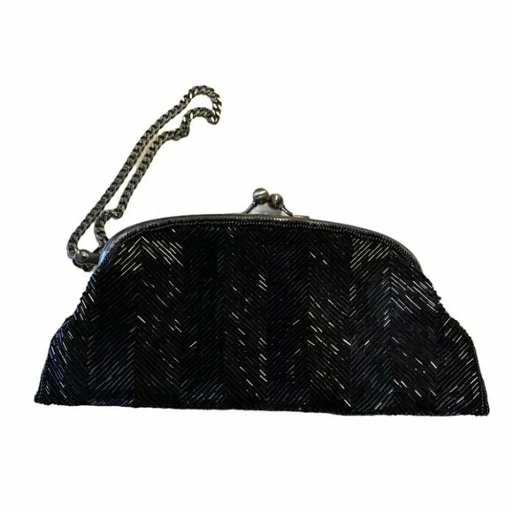 The‎ Limited black beaded clutch EUC - Picture 1 of 6
